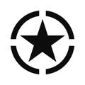 Iconic military stencil star logo - Flat style vector illustration of five-pointed star