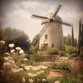 The iconic Montefiore Windmill in Yemin Moshe, Jerusalem