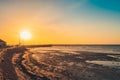 Iconic Moonta Bay jetty during sunset time Royalty Free Stock Photo