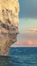 The iconic natural rock formation called the face in Praia da Marinha in Algarve, Portugal Royalty Free Stock Photo