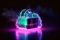 Iconic Neon Cloud Symbolizes Impenetrable Cloud Storage Security