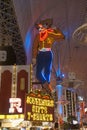 Neon Cowboy on Fremont Street Royalty Free Stock Photo