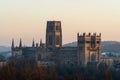 The iconic Norman era Durham Cathedral in County Durham, UK, at sunset. Church of England. Royalty Free Stock Photo