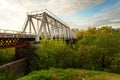 An Iconic Old Metal Truss Railroad Bridge Royalty Free Stock Photo