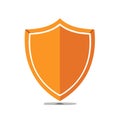 Iconic orange shield illustration with white border offering protection and security Royalty Free Stock Photo