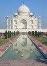 Iconic perspective of the Taj Mahal mausoleum