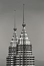 Top section of Petronas KLCC Twin Tower, Kuala Lumpur, Malaysia.