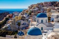 Iconic Photo of Blue Domed Churches and Buildings of Santorini