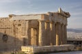 Caryatid Porch of the Erechtheion on the Acropolis at Athens. The ancient Erechtheion temple with the beautiful Caryatid pillars Royalty Free Stock Photo