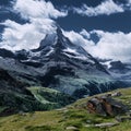 The Matterhorn seen from Valais, showing banner-cloud formation