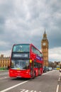 Iconic red double decker bus in London, UK Royalty Free Stock Photo
