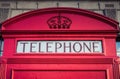 Iconic red phone box in London Royalty Free Stock Photo