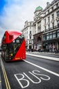 The iconic red Routemaster Bus in London