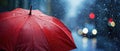 An Iconic Red Umbrella Braving The Fierce Elements Of A Storm Royalty Free Stock Photo