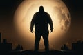 Iconic representation silhouette symbolizes a heavyset, plus size man conceptually Royalty Free Stock Photo