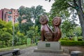 The iconic River Cat Gato del Rio Sculpture by Hernando Tejada at Cats Park - Cali, Colombia Royalty Free Stock Photo