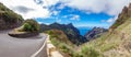 Iconic road in Teno mountains with curved mountain road