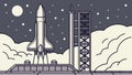Iconic Rocket Launch: Towards Space Exploration, vector design Generative AI Royalty Free Stock Photo