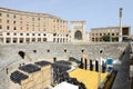 The iconic roman amphitheatre in Sant'Oronzo square on Lecce