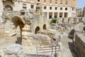 The iconic roman amphitheatre in Sant'Oronzo square on Lecce