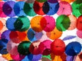 Iconic roof made with multicolored umbrellas from the Linares passage, located between Universidad Avenue and El Venezolano Square