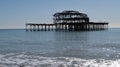 The iconic ruins of Brighton City West Pier. Royalty Free Stock Photo