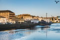 Irish History and industrial cityscape: The iconic, rusty MV Hebble Sand mooring alongside the quay