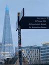 The iconic Shard building , modern architecture in London, England