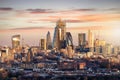 The skyline of the financial district City of London, UK