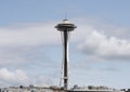 The iconic Space Needle in Seattle Center from Elliott Bay