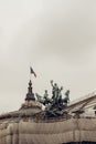 Iconic statue of Grand Palais next to Alexandre III bridge, Paris, France Royalty Free Stock Photo