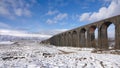 Ribblehead viaduct and Whernside mountain. Royalty Free Stock Photo