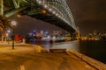 Iconic Sydney Harbor Bridge at night in Sydney New South Wales Australia