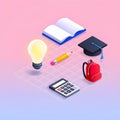Iconic Symbols for Education and Learning Representing Knowledge and Study Royalty Free Stock Photo