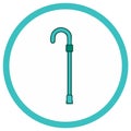 Iconic Teal Walking Cane Aids Mobility in Graphic Teal Circle Frame Royalty Free Stock Photo