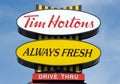 Iconic Tim Hortons sign in Canada