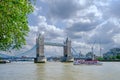 Iconic Tower Bridge. The bridge connects London with Southwark on the Thames River