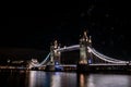Iconic Tower Bridge view connecting London with Southwark over Thames River, UK. Royalty Free Stock Photo