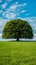 Iconic tree creates a focal point in a vibrant green panorama Royalty Free Stock Photo