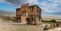 Iconic Triumphal Arch of Volubilis, an old ancient Roman city in Morocco Royalty Free Stock Photo