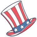Iconic Uncle Sam Hat for Independence Day USA and Fourth of July Celebrations Royalty Free Stock Photo