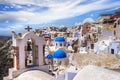 Greece, view of Oia village, Santorini island