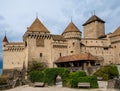 Iconic view of the Chillon Castle Montreux Switzerland Royalty Free Stock Photo