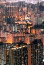 Iconic view of cityscape of Hong Kong at night Royalty Free Stock Photo