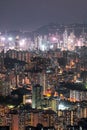 Iconic view of cityscape of Hong Kong at night Royalty Free Stock Photo