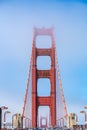 Iconic view of Golden Gate Bridge in San Francisco