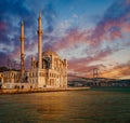 Iconic view of Istanbul from Ortakoy Royalty Free Stock Photo