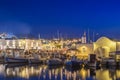 Iconic view from the picturesque seaside village of Naousa in the island of Paros, Cyclades, Greece, during summer period