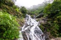 iconic view of Silver Waterfall, the large beautiful waterfall in Sa Pa, Vietnam