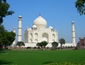 Iconic view of the Taj Mahal mausoleum